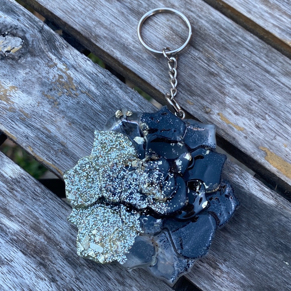 Handmade Succulent Custom Resin Keychain